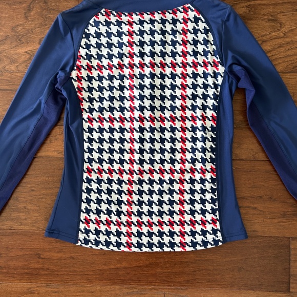 SanSoleil Top Golf 1/4 zip Red White Blue long sleeve Small - Picture 6 of 8